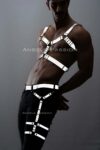 Karanlıkta Yansıyan Reflektörlü Erkek Harness Takım