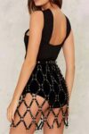 Kare Detaylı Şık Deri Harness Etek – APFT694