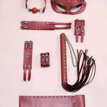 Kırbaç Kelepçe Set, 5'li Set, El - Ayak Kelepçesi, Maske, Ağız Topu - APFT1307