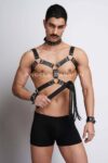 Kırbaç ve Çivili Choker Detaylı Erkek Fantazi Giyim