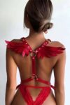 Melek Kanadı Detaylı Şık Deri Harness – APFT642
