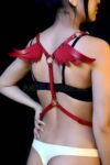 Melek Kanadı Detaylı Şık Deri Harness – APFT642
