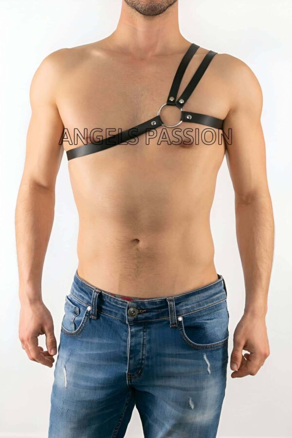 omuzu cift deri detayli erkek fantazi giyim apftm20 erkek harness angels passion 128712 38 B