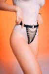 Önü Açık Zincirli G-String Harness