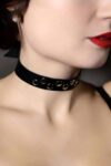 Perçin Detaylı Şık Deri Choker-Tasma – APFT778