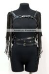 Püskül Detaylı Deri Göğüs Harness