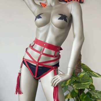 Püskül Detaylı Şık Kırmızı Harness