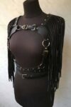 Püsküllü Deri Ceket Harness