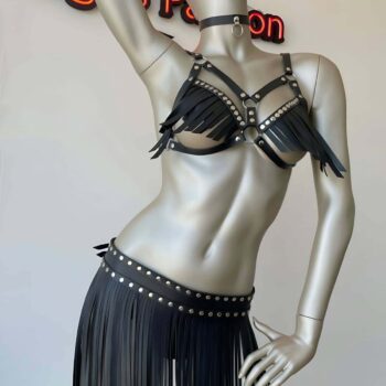 Püsküllü Etek ve Püsküllü Sütyen Harness Takım