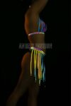 Püsküllü Renkli Reflektörlü Fantezi Elbise – Sexy Harness İç Giyim – APFT584