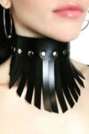 Püsküllü Şık Deri Choker Tasma – APFT658