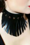 Püsküllü Şık Deri Choker Tasma – APFT658
