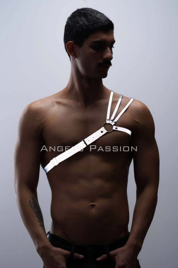 reflektorlu karanlikta parlayan omuz detayli sik erkek gogus harness 3 cizgili harness apftm45 erkek harness angels passion 130494 41 B
