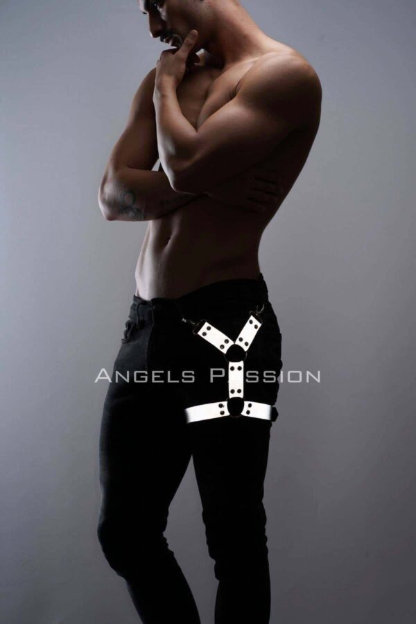 reflektorlu karanlikta yansiyan erkek bacak harness sik parti aksesuari apftm51 erkek harness angels passion 130482 41 B