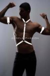 Reflektörlü Karanlıkta Yansıyan (Reflektörlü) Erkek Göğüs ve Pazu Harness Takım – APFTM15