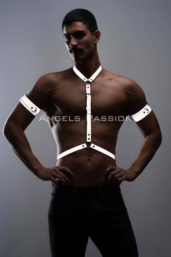 reflektorlu karanlikta yansiyan reflektorlu erkek gogus ve pazu harness takim apftm15 erkek harness angels passion 130634 41 B