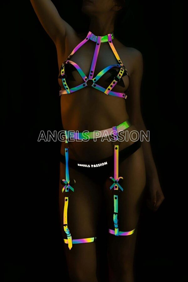 reflektorlu ozel tasarim seksi harness jartiyer takim reflektrl harness angels passion 120281 39 B