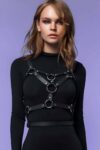 Seksi Göğüs Üzeri Şık Harness – Deri Kadın Harness – Kadın Deri İç Giyim – APFT580