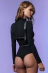 Seksi Göğüs Üzeri Şık Harness – Deri Kadın Harness – Kadın Deri İç Giyim – APFT580