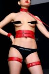 Sert ve Şık Deri Kelepçeli Harness Takım