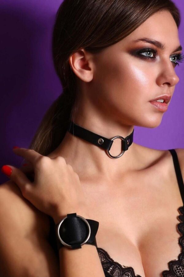 sik deri choker boyun aksesuar ve genis serit bileklik takim apft672 choker angels passion 98361 39 B