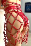 Şık Deri Göğüs Ve Etek Seksi Takım Harness – APFT995