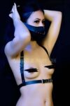 Şık Deri Seksi Maske Ve Göğüs Harness Takım – APFT1315