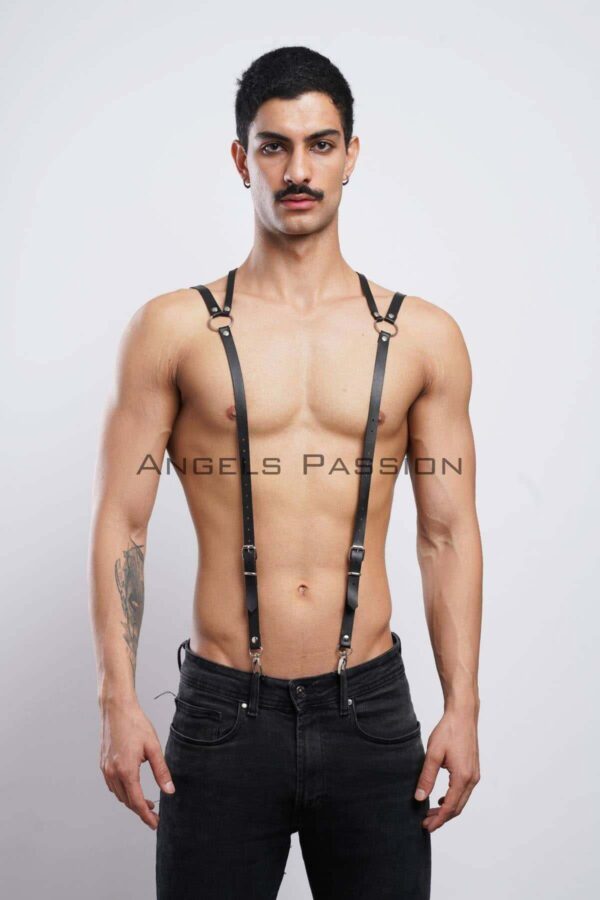 sirt baklava detayli erkek deri pantolon kemeri apftm10 erkek harness angels passion 130637 41 B