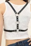 Sırtı Halka Detaylı Şık Deri Harness – APFT800