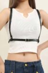 Sırtı Halka Detaylı Şık Deri Harness – APFT800