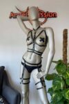 Siyah Deri Fantezi Jartiyer Harness Takım – APFT455
