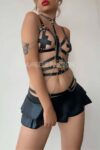 Siyah Deri Korse Harness Takım – APFT299