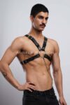 Zincir Detaylı Deri Erkek Göğüs Harness