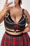 Zincir Detaylı Deri Göğüs Harness – APFT808