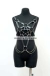 Zincir Detaylı Şık Deri Göğüs Harness