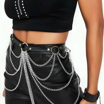 Zincir Detaylı Şık Deri Harness Kemer - APFT512