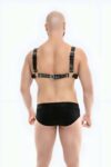 Zincir Detaylı Şık Erkek Deri Bulldog Göğüs Harness – APFTM109