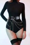 Zincirli Fantezi Deri Harness – APFT731