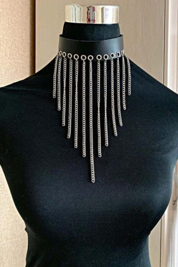 zincirli deri choker sik deri tasma apft629 choker angels passion 98257 39 B