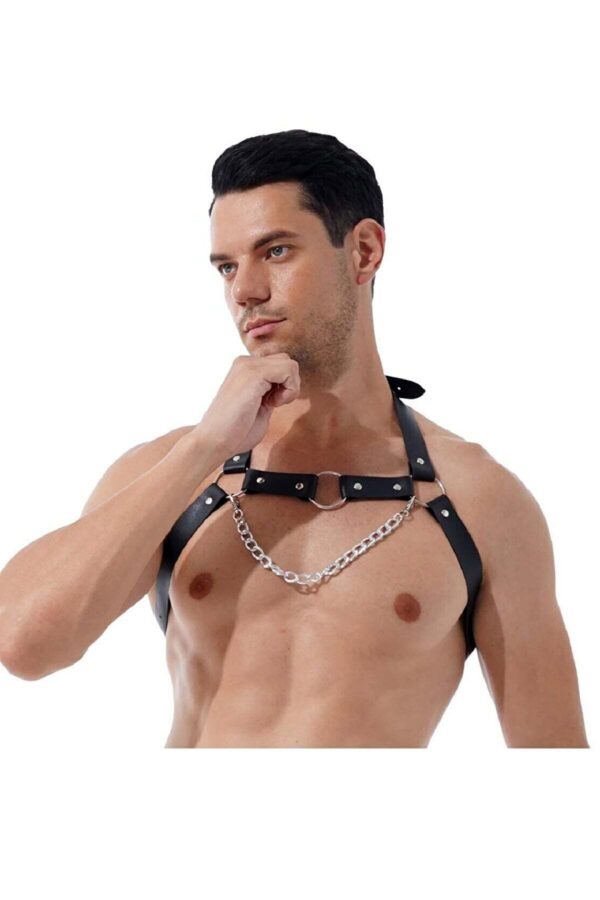 zincirli erkek gogus deri harness apftm96 erkek harness angels passion 99758 40 B