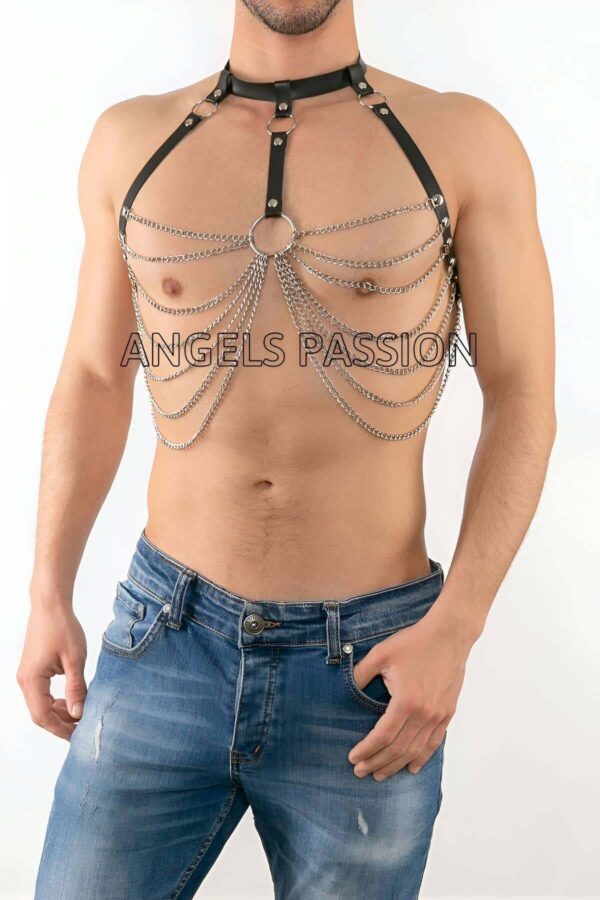zincirli erkek gogus harness zincirli erkek fantazi giyim gay zincir harness apftm74 erkek harness angels passion 124954 39 B