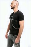 Zincir Detaylı Deri Erkek Göğüs Harness – APFTM95