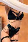 Zincirli Seksi Deri Fantazi Giyim – APFT486
