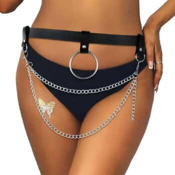 Zincirli Şık Deri Bel Harness - APFT923