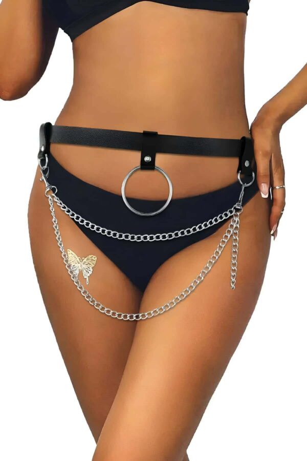 zincirli sik deri bel harness apft923 kadn kemer angels passion 125114 40 B