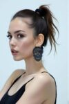 Siyah Kurukafa Gotik Küpe