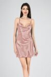 Aria’s Closet Kısa Gecelik Degaje Yaka Vizon 7740