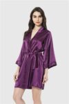 Aria’s Closet Mor Kısa Saten Sabahlık