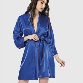 Aria's Closet Saks Kısa Saten Sabahlık