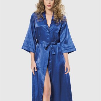 Aria's Closet Saks Uzun Saten Sabahlık